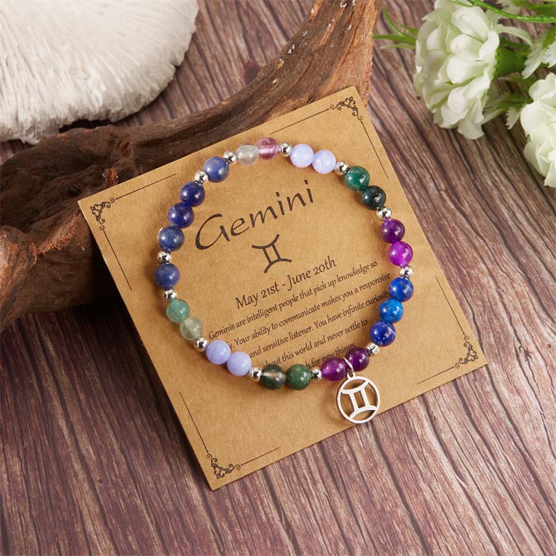 Zodiac Armband Stenar ✨ Personligt Stjärntecken Kristallarmband – Optimal Energitillförsel & Balans – Kosmiska Smycken 🌌