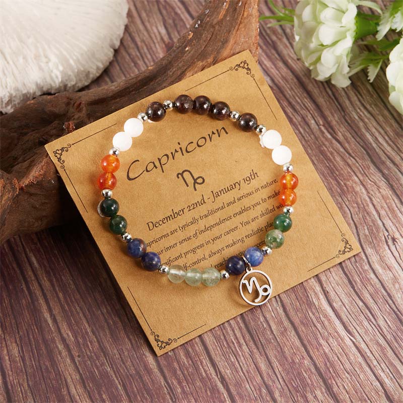 Zodiac Armband Stenar ✨ Personligt Stjärntecken Kristallarmband – Optimal Energitillförsel & Balans – Kosmiska Smycken 🌌