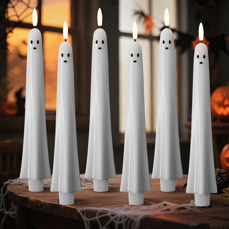 🎃👻 Fjärrstyrt spökljus med 3D-flammande veke 👻🎃
