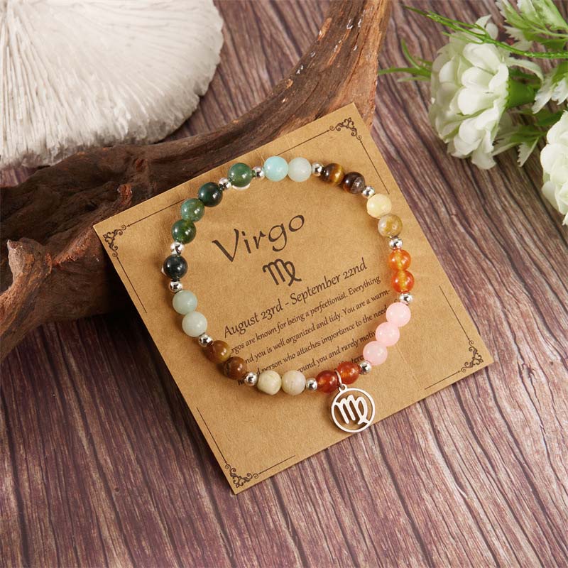 Zodiac Armband Stenar ✨ Personligt Stjärntecken Kristallarmband – Optimal Energitillförsel & Balans – Kosmiska Smycken 🌌