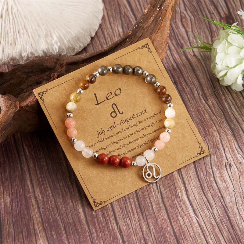 Zodiac Armband Stenar ✨ Personligt Stjärntecken Kristallarmband – Optimal Energitillförsel & Balans – Kosmiska Smycken 🌌