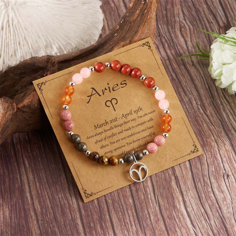 Zodiac Armband Stenar ✨ Personligt Stjärntecken Kristallarmband – Optimal Energitillförsel & Balans – Kosmiska Smycken 🌌
