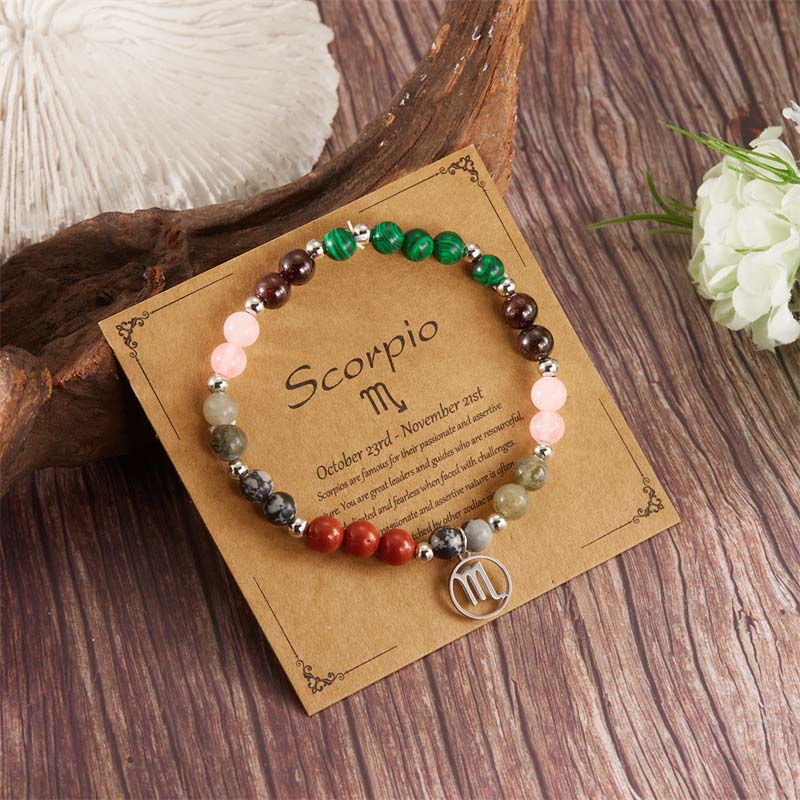 Zodiac Armband Stenar ✨ Personligt Stjärntecken Kristallarmband – Optimal Energitillförsel & Balans – Kosmiska Smycken 🌌