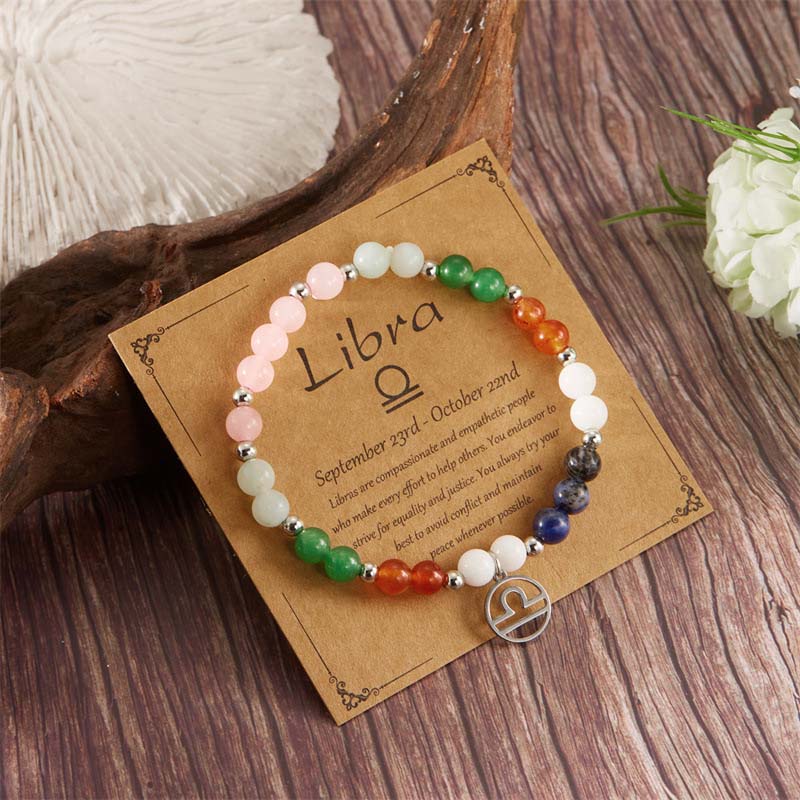 Zodiac Armband Stenar ✨ Personligt Stjärntecken Kristallarmband – Optimal Energitillförsel & Balans – Kosmiska Smycken 🌌