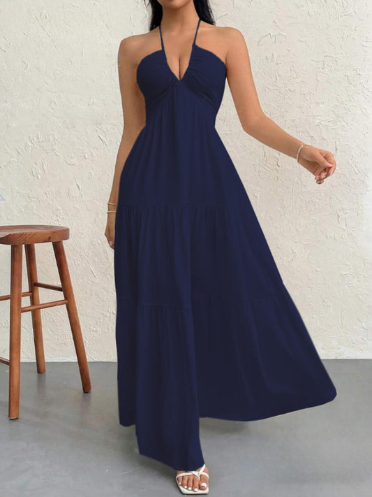 🐚 Ærmeløs A-formet Sommerkjole 🌿 – Luftig Elegance & Krølfri Komfort ✨