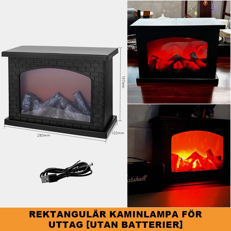 đ„ Simulerad Eldslampa med Flammeffekt â Mysig VĂ€gglampa för Hemmet utan Rök eller Ved