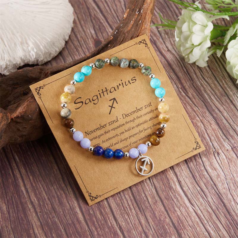 Zodiac Armband Stenar ✨ Personligt Stjärntecken Kristallarmband – Optimal Energitillförsel & Balans – Kosmiska Smycken 🌌