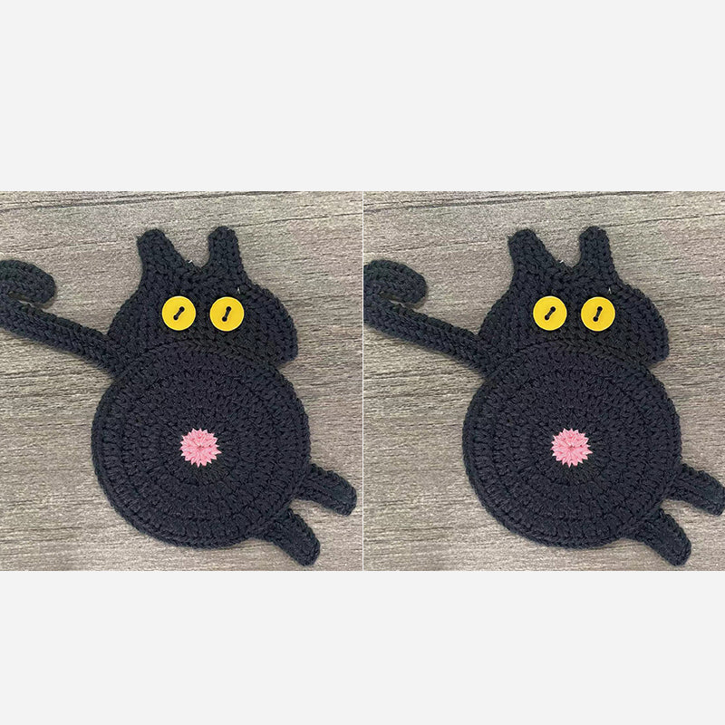 🐾 Handvirkade Underlägg "Kattstjärt" 😺 | Unikt & Gulligt – För den Perfekta Fikastunden! 💖