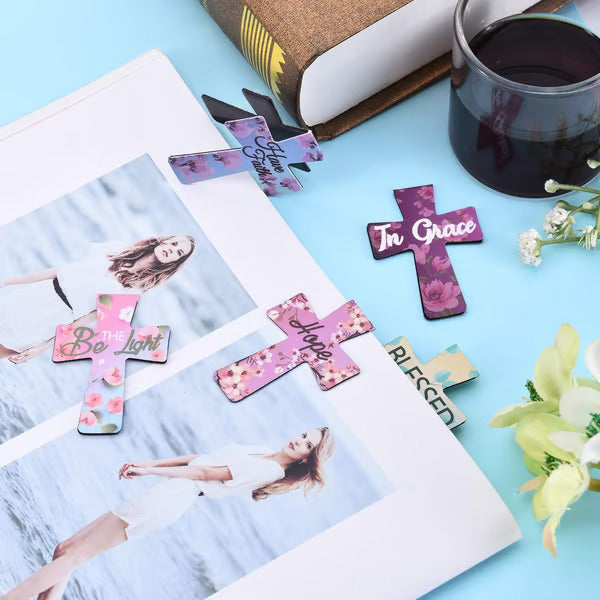 đ 16-pack Magnetiska KorsbokmĂ€rken âïž | Bibelvers & Blommor | Perfekt GĂ„va