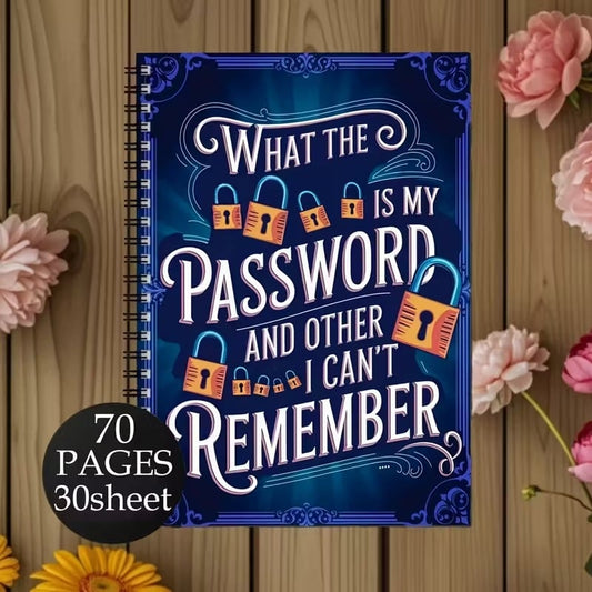 📅 Rolig lösenordsanteckningsbok - Spiralbunden med låsikoner och roliga säkerhetsfraser ✍️