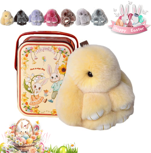 Lyxig Påskhare Nyckelring med Elegant Presentask – Den Perfekta Påskgåvan 🐰🌷