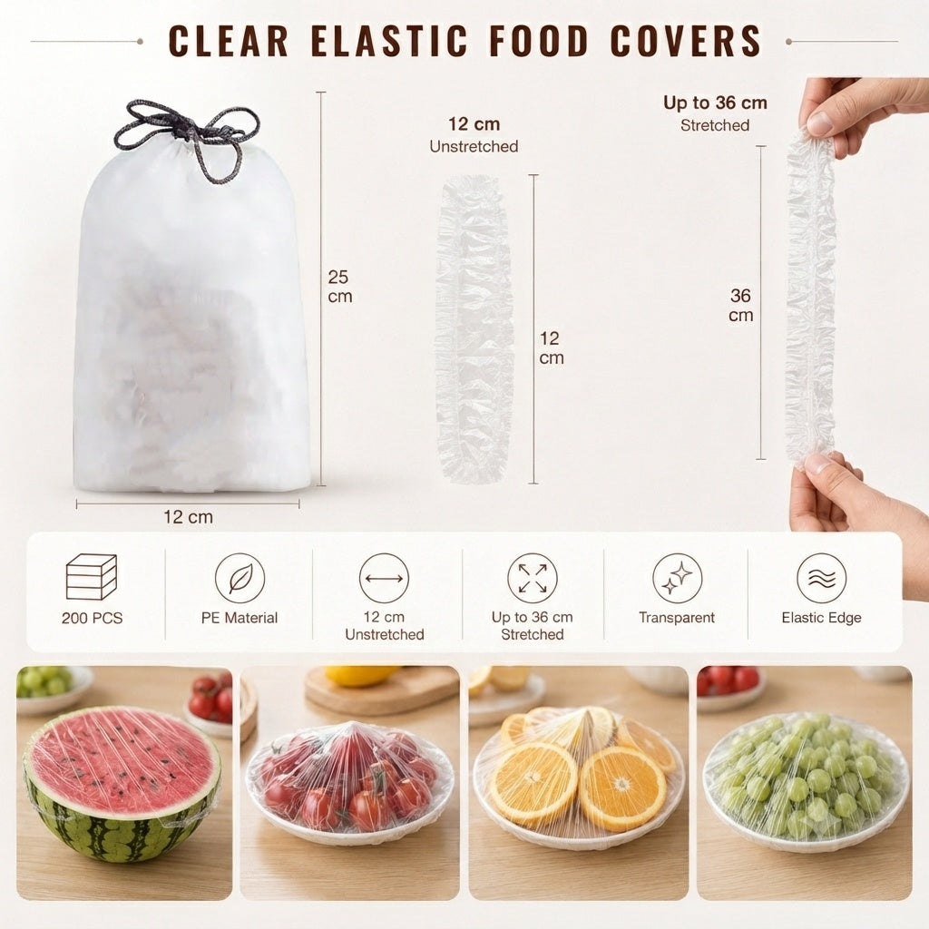 🥗 Slut med Besværlig Plastfilm! Dæk Dine Skåle på 2 Sekunder (200 Stk.)