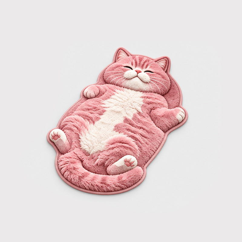 🐱 Fantastisk 3D-Effekt, Flad & Blød 2D-Komfort! 🐾 Charmerende Katteformet Gulvmåtte