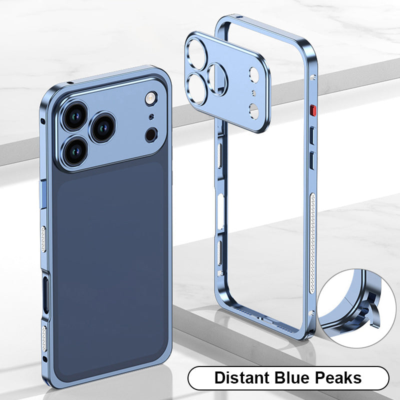 Mobilskal för iPhone (passar alla modeller) – aluminium metallram, värmeavledande & stöttåligt