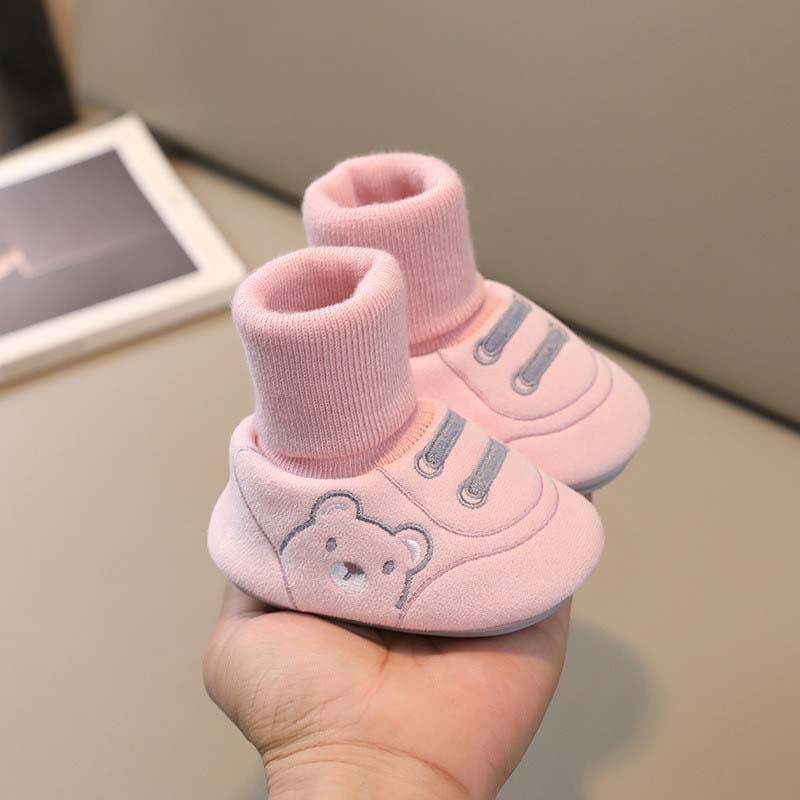 ✨ Söta Björnens Bebisskor - Första Steg-Skor 0-12 mån Slip-On med Halkfria Sulan 🐻👣