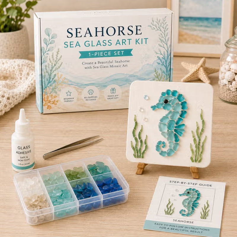 🌊✨ Bring Havets Magi Hjem: Komplet Havglas Kunstsæt Til Magiske Stunder 🐚