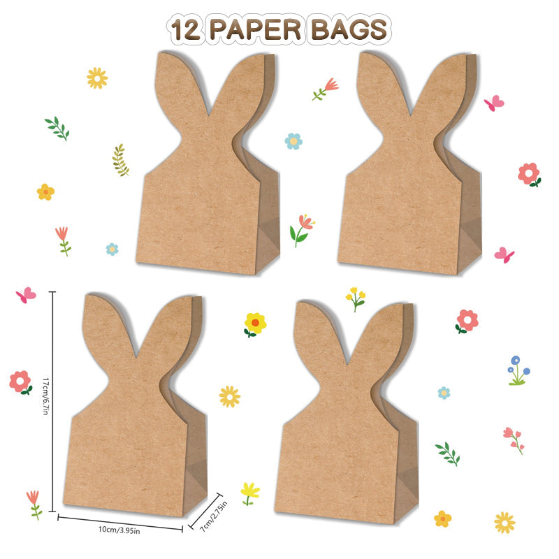 Söta Påskpåsar i Kraftpapper med Kaninöron ✨ Handgjord Känsla för Godis & Gåvor – Gör Påsken Speciell