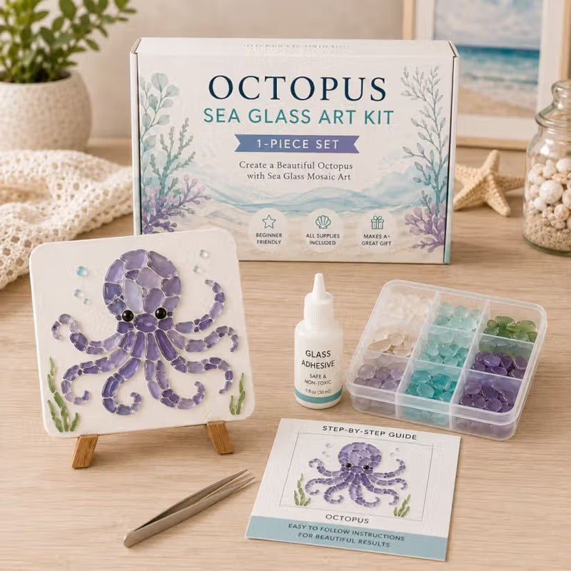 🌊✨ Bring Havets Magi Hjem: Komplet Havglas Kunstsæt Til Magiske Stunder 🐚