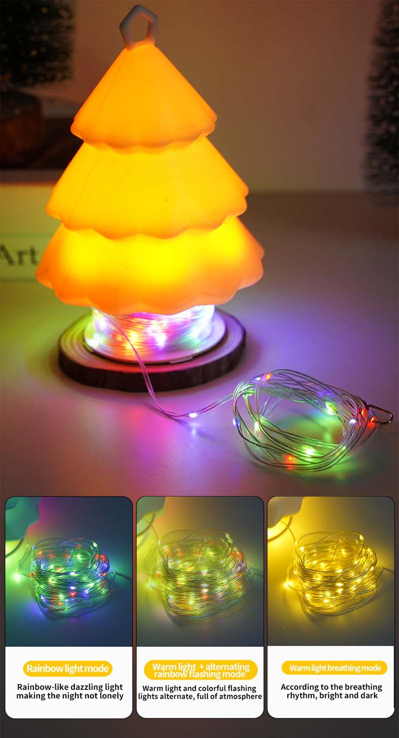 🎄 Uppladdningsbar Silikon Julgran Lampa 💡 | RGB & Varmt Ljus | Utomhus IP44 🎁