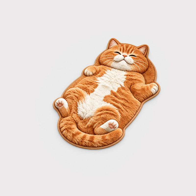 🐱 Fantastisk 3D-Effekt, Flad & Blød 2D-Komfort! 🐾 Charmerende Katteformet Gulvmåtte