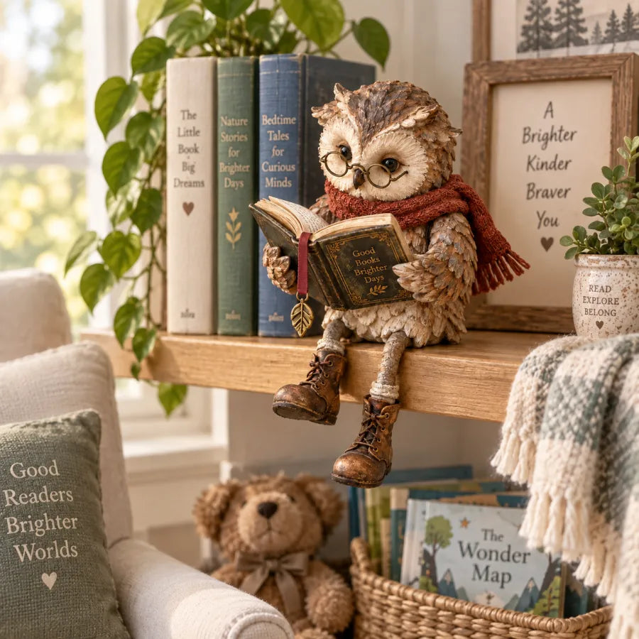 🦉 Læse-Ugle Brugskunst | Charmerende Nips til Reolen, Pejsen & Kaffekrogen ☕📚