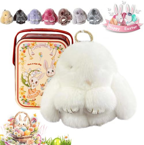 Lyxig Påskhare Nyckelring med Elegant Presentask – Den Perfekta Påskgåvan 🐰🌷
