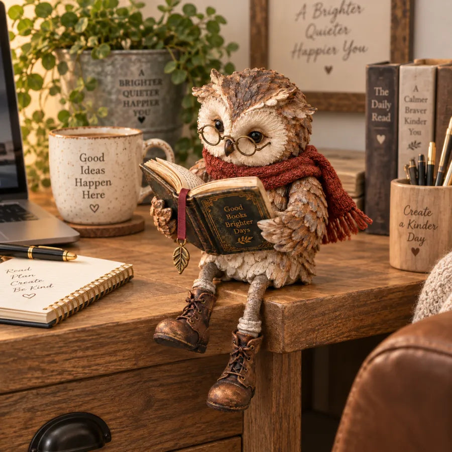 🦉 Læse-Ugle Brugskunst | Charmerende Nips til Reolen, Pejsen & Kaffekrogen ☕📚