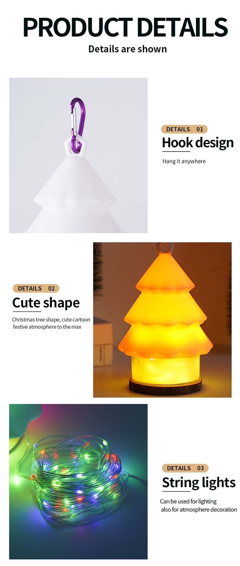 🎄 Uppladdningsbar Silikon Julgran Lampa 💡 | RGB & Varmt Ljus | Utomhus IP44 🎁