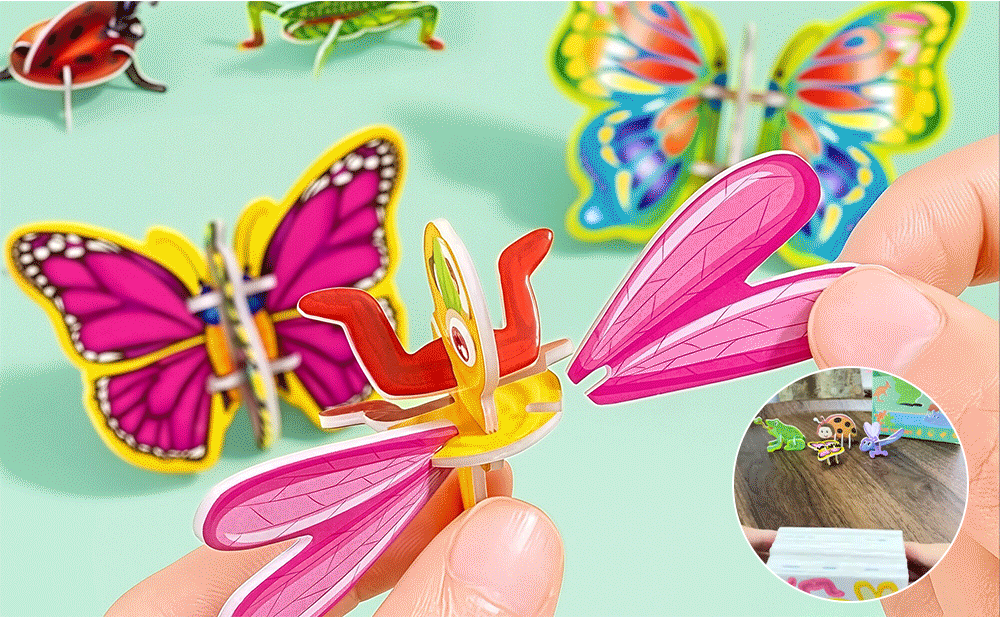 Stort 3D Pussel-Set för Barn (30 st) ✨ Pedagogiskt Pyssel & DIY 🦋