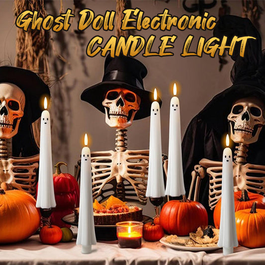 🎃👻 Fjärrstyrt spökljus med 3D-flammande veke 👻🎃