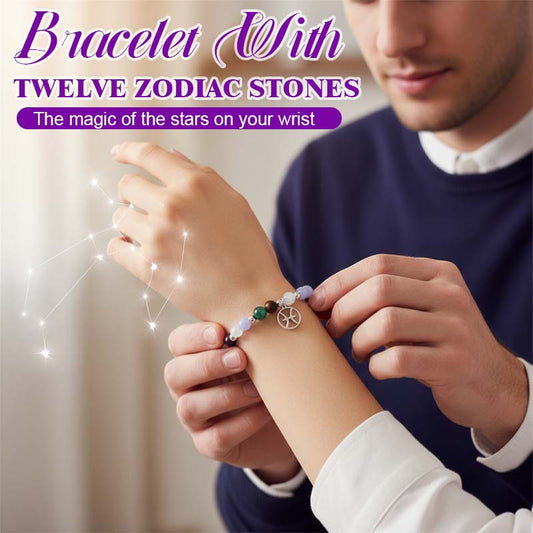 Zodiac Armband Stenar ✨ Personligt Stjärntecken Kristallarmband – Optimal Energitillförsel & Balans – Kosmiska Smycken 🌌