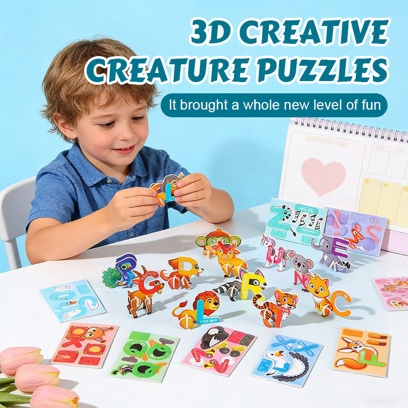 Stort 3D Pussel-Set för Barn (30 st) ✨ Pedagogiskt Pyssel & DIY 🦋