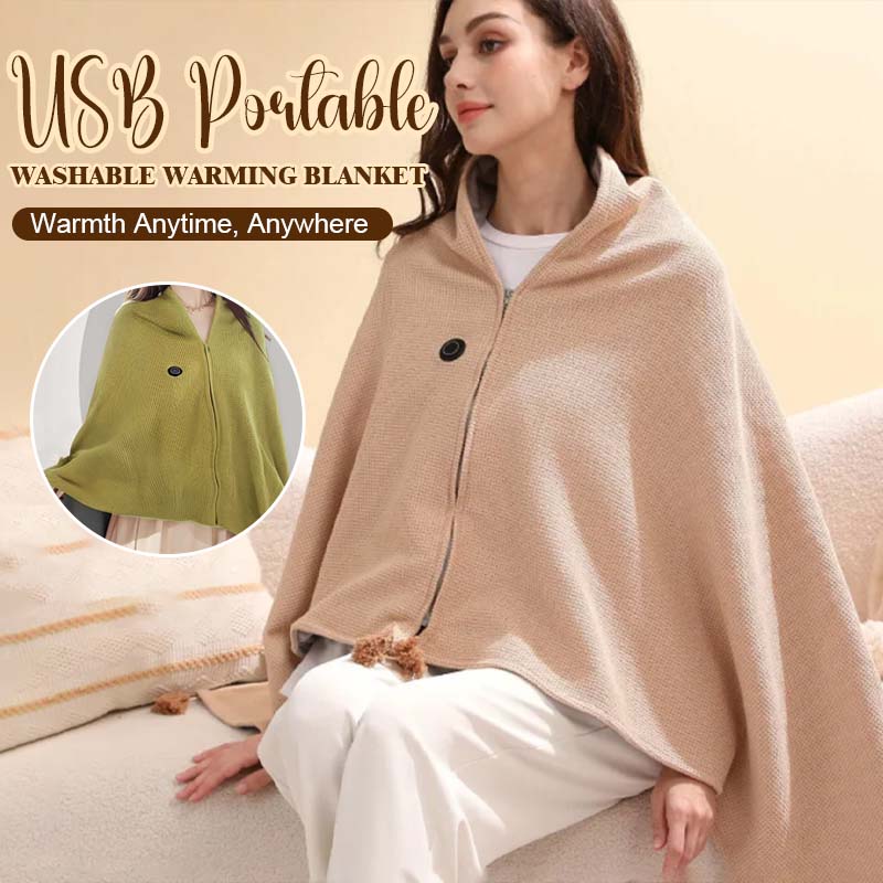 USB Värmefilt ☁️ Bärbar & Tvättbar | Mysig Elektrisk Filt för Hem, Kontor & Resa 🚗✨