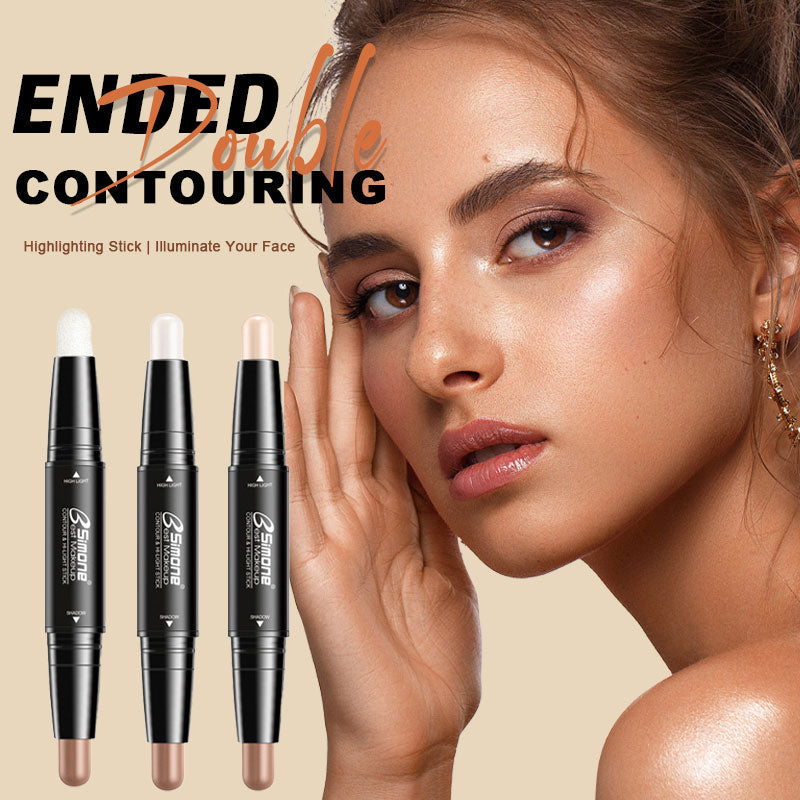 ✨ Contour & Highlighter Stick 🎨 | Dubbel Penna för 3D Ansikte | Lättblandad 💧