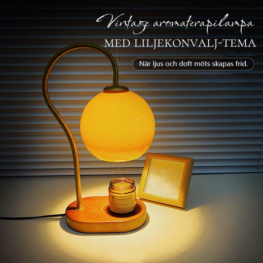 🌿 Liljekonvalj Aromalampa Vintage ✨ | Steglös Dimning & Vaxsmältare GU10