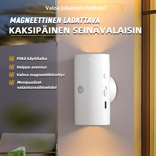 💡 Magnetisk Laddbar Dubbel Vägglampa | Smart & Energieffektiv Hemmytsbelysning