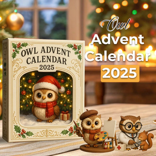 🦉 Ugglornas Julkalender 2025 ✨ | 24 Samlarfigurer i Resin 🎁 | Lyxig Adventskalender