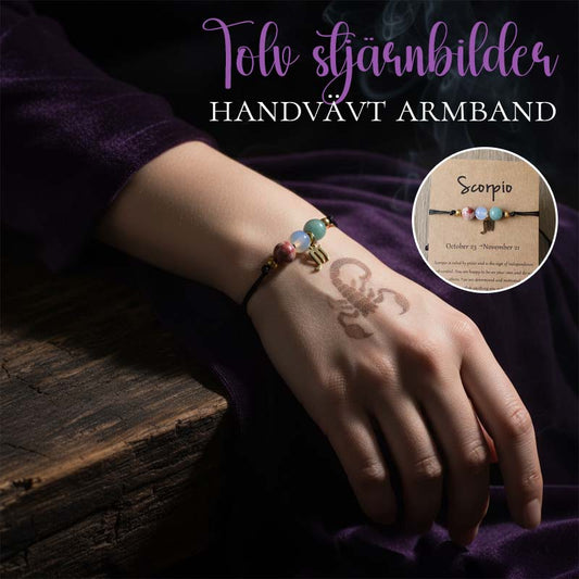 🌌 Kosmisk Kalibrator ✨ | Stjärntecken Armband 12 Konstellationer 🌙 | Handgjort & Magnetiskt Optimerat 🛡️