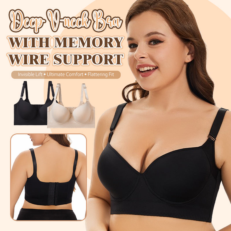 Sömlös Deep V BH – Ultimat Stöd & Naturlig Siluett 💖