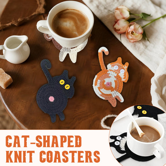 🐾 Handvirkade Underlägg "Kattstjärt" 😺 | Unikt & Gulligt – För den Perfekta Fikastunden! 💖