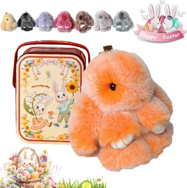 Lyxig Påskhare Nyckelring med Elegant Presentask – Den Perfekta Påskgåvan 🐰🌷