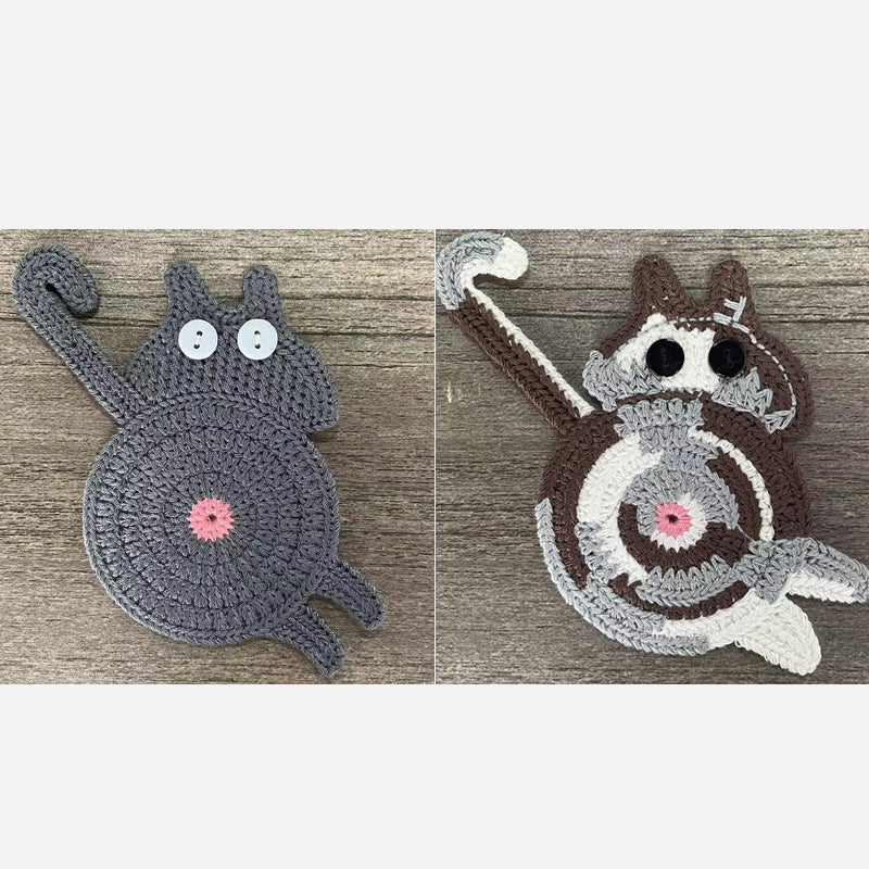 🐾 Handvirkade Underlägg "Kattstjärt" 😺 | Unikt & Gulligt – För den Perfekta Fikastunden! 💖