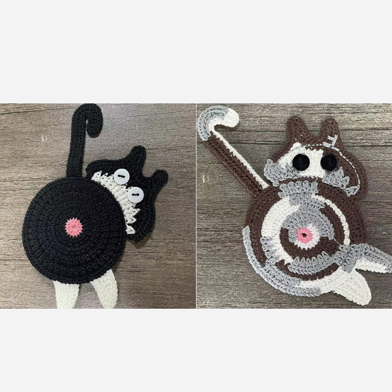 🐾 Handvirkade Underlägg "Kattstjärt" 😺 | Unikt & Gulligt – För den Perfekta Fikastunden! 💖