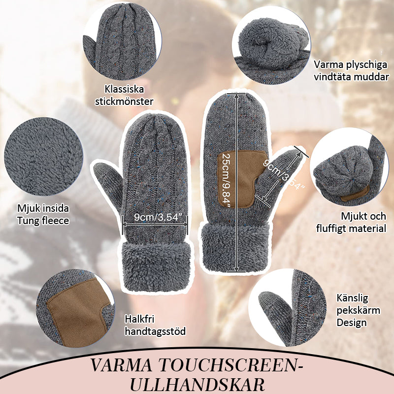 📱 Pekskärmshandskar Varma 🧤 | Stretchiga Ullvantar med Fleece/Plysch Foder 🔥