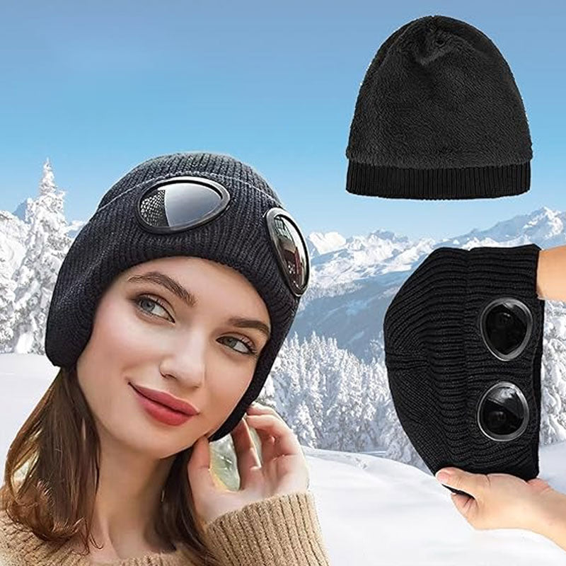 🧢 Glasögonmössa till Skidor & Friluftsliv - Stickad Vintermössa