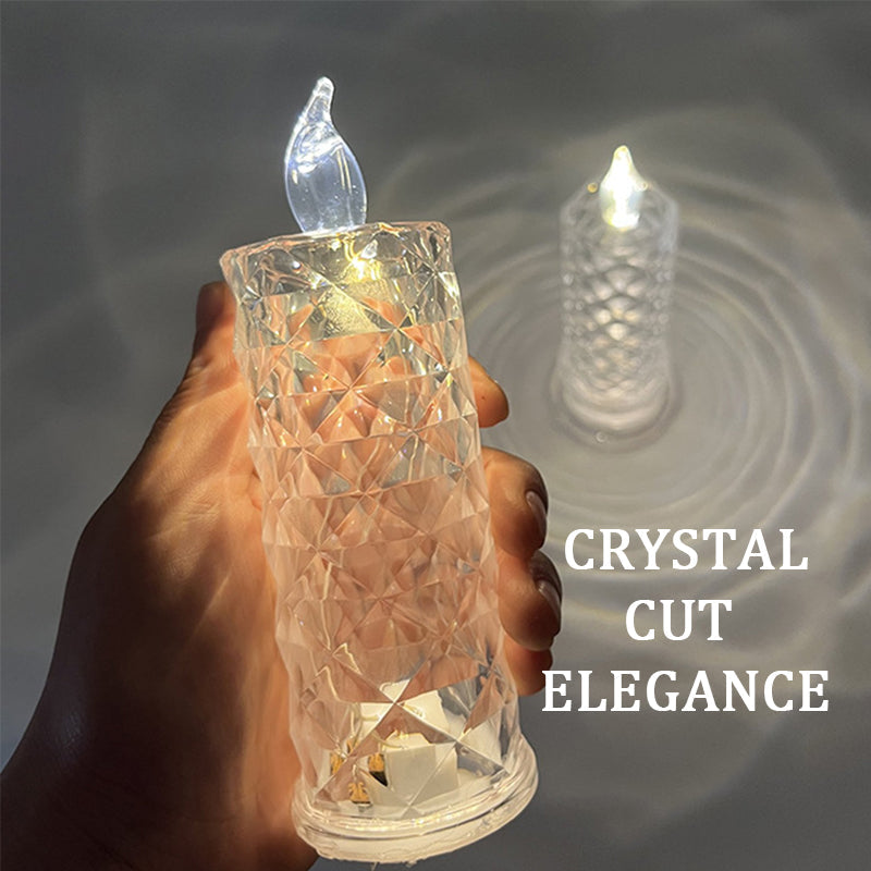 ✨ Crystal Rose LED-ljus - Romantiskt ljus utan meck | Säker ljusdekor