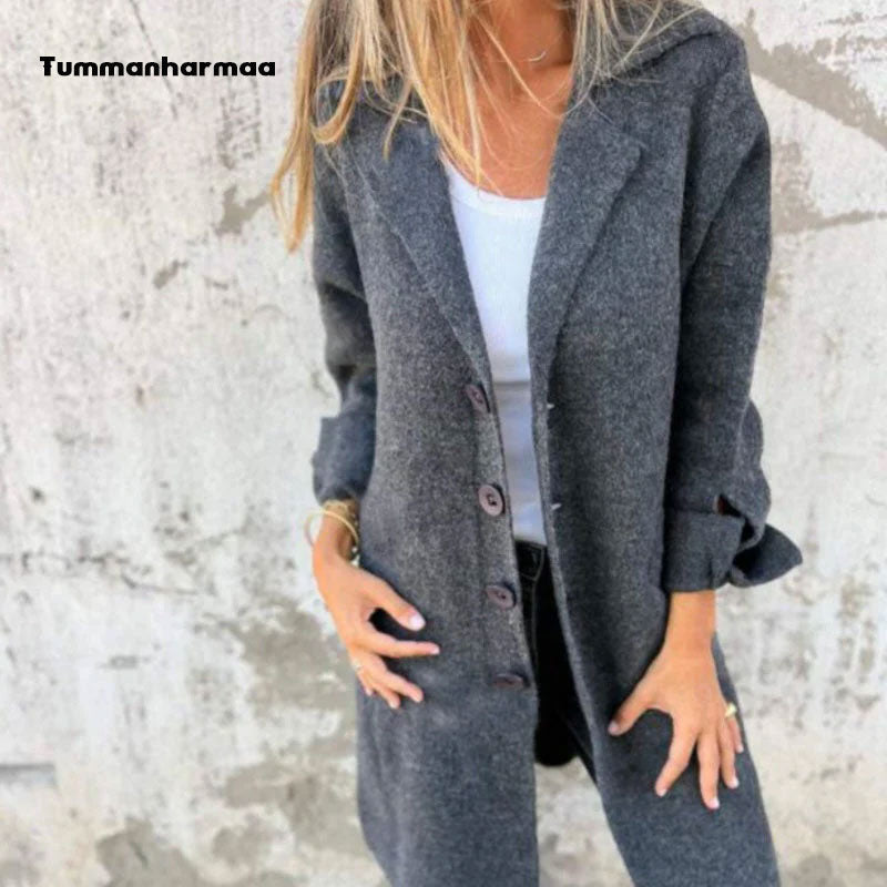 🧥 Enkelknäppt Ullrock i Mellanlängd 💝