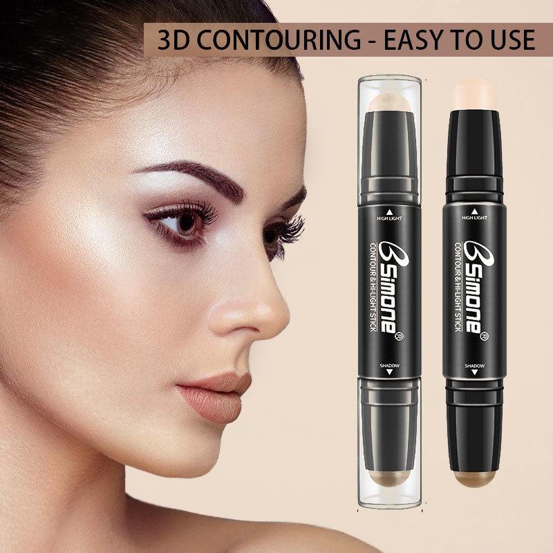 ✨ Contour & Highlighter Stick 🎨 | Dubbel Penna för 3D Ansikte | Lättblandad 💧