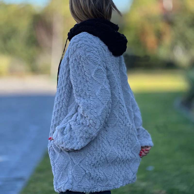 🧥 Varm Fleecejacka med Huva – Mjuk och Bekväm för Kallt Väder 🧤