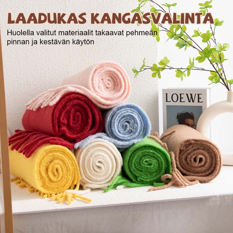 🧣 Enfärgad ullhalsduk — 85% ull, mjuk & värmande (210×30 cm) | Klassisk minimalistisk stil 🌟